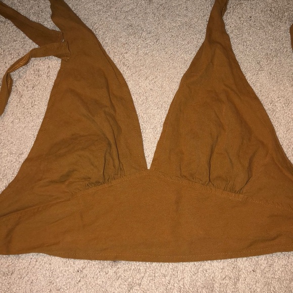 Beautiful boho rustic brown halter top UO - Picture 2 of 4